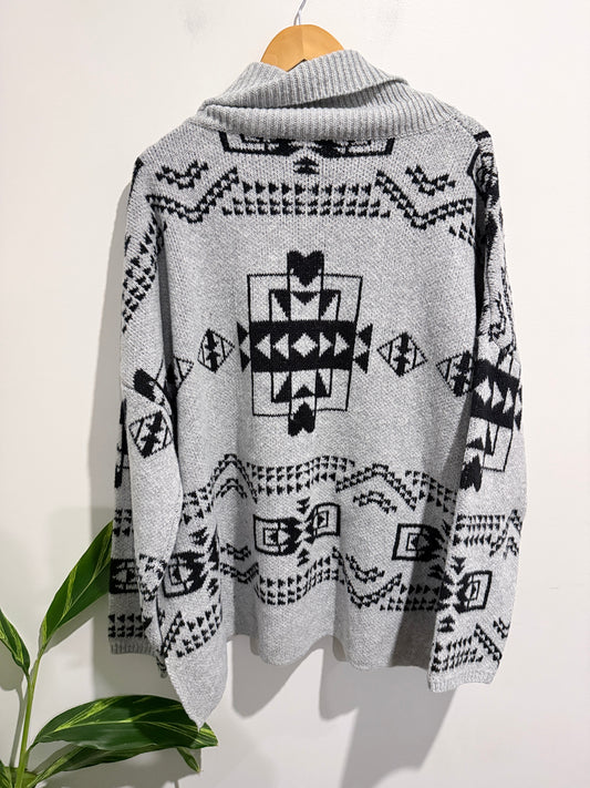 Brand Unknown High-neck Poncho Sweater Size 1XL | U/Arm to U/Arm 77cm