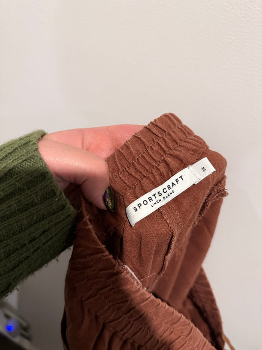 Sportscraft Rust Brown Linen Pants Size M