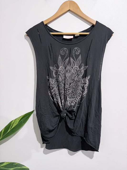 Sass & Bide Graphic Muscle Tank Top Size M