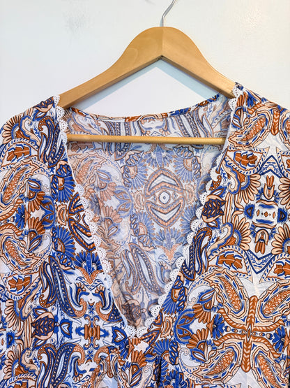 Brand Unknown Bohemian-style Printed Shift Dress Size 5XL | U/Arm to U/Arm 61cm