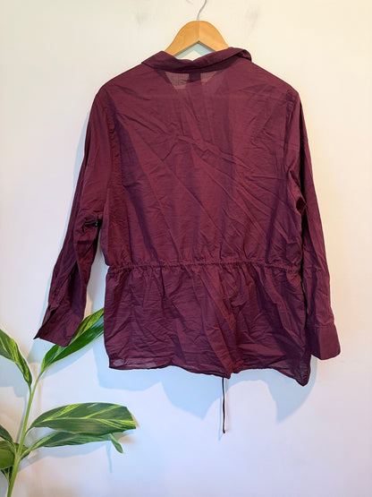 H & H Long-sleeve Button-down Shirt Tunic Size 18