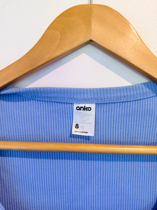 Anko Ribbed Short-sleeve Crop Top Size 8