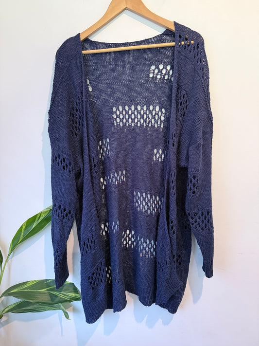 Open-front Crochet Cardigan Size 5XL | U/Arm to U/Arm 65cm