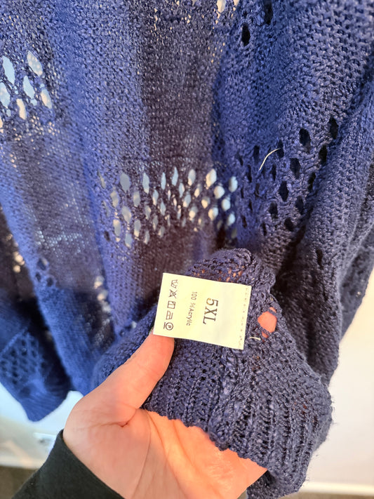 Open-front Crochet Cardigan Size 5XL | U/Arm to U/Arm 65cm