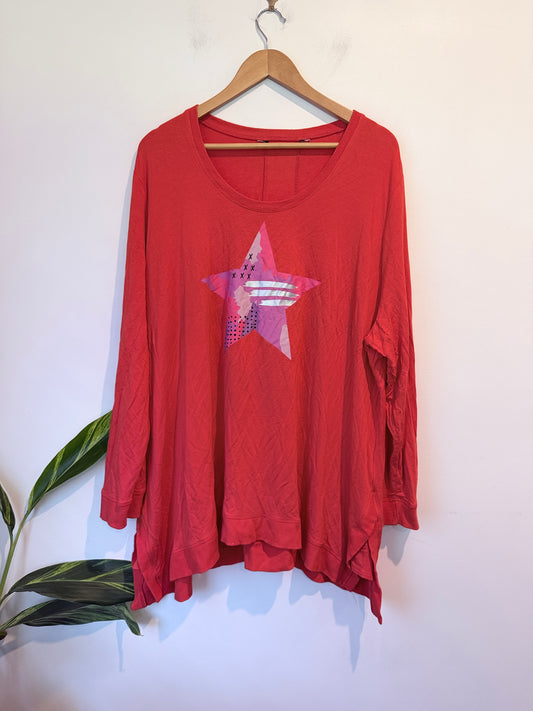 Brand Unknown Long-sleeve Oversized Tunic Top Size U/Arm to U/Arm 71cm