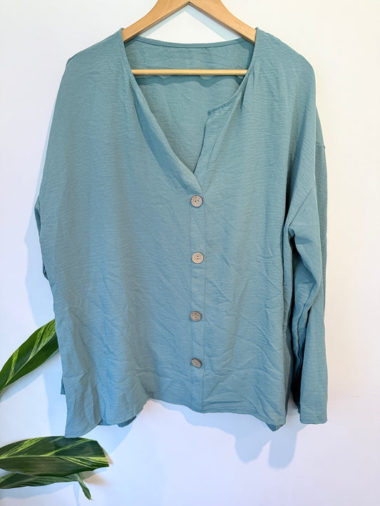 Brand Unknown Relaxed-fit Lightweight V-neck Cardigan Size 5XL | U/Arm to U/Arm 72cm