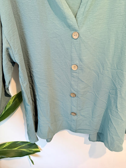 Brand Unknown Relaxed-fit Lightweight V-neck Cardigan Size 5XL | U/Arm to U/Arm 72cm