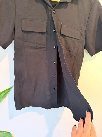 Brand Unknown Short-sleeve Button-down Shirt Size U/Arm to U/Arm 65cm