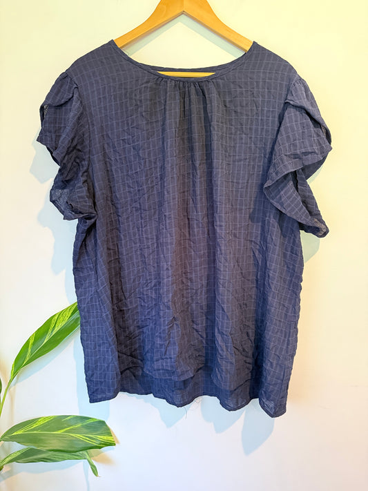 Brand Unknown Textured Check Blouse Size 5XL | U/Arm to U/Arm 67cm