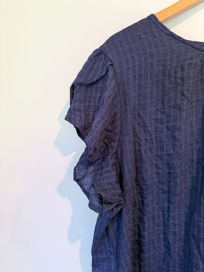 Brand Unknown Textured Check Blouse Size 5XL | U/Arm to U/Arm 67cm