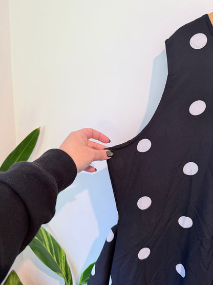 Brand Unknown Polka Dot Sleeveless Maxi Dress Size 4XL | U/Arm to U/Arm 62cm