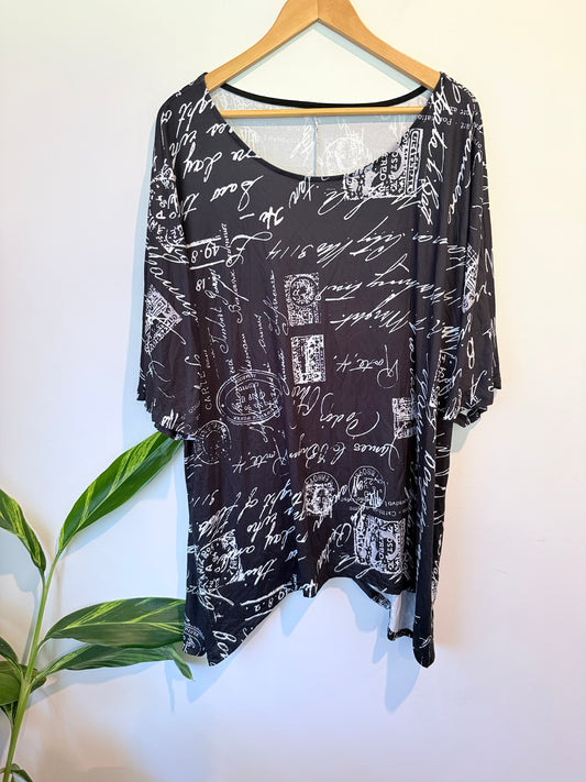 Brand Unknown Casual Relaxed-fit Tunic Top Size 4XL | U/Arm to U/Arm 73cm