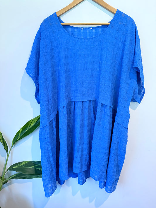 Brand Unknown Textured Frill Sleeve Smock Top Size U/Arm to U/Arm 75cm