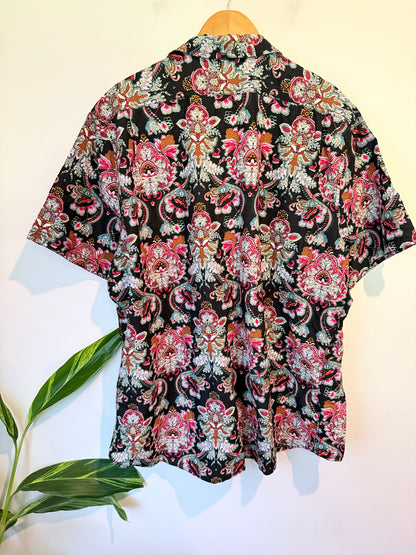 &Lo&behold Short-sleeve Casual Button-down Shirt Size 4XL | U/Arm to U/Arm 70cm