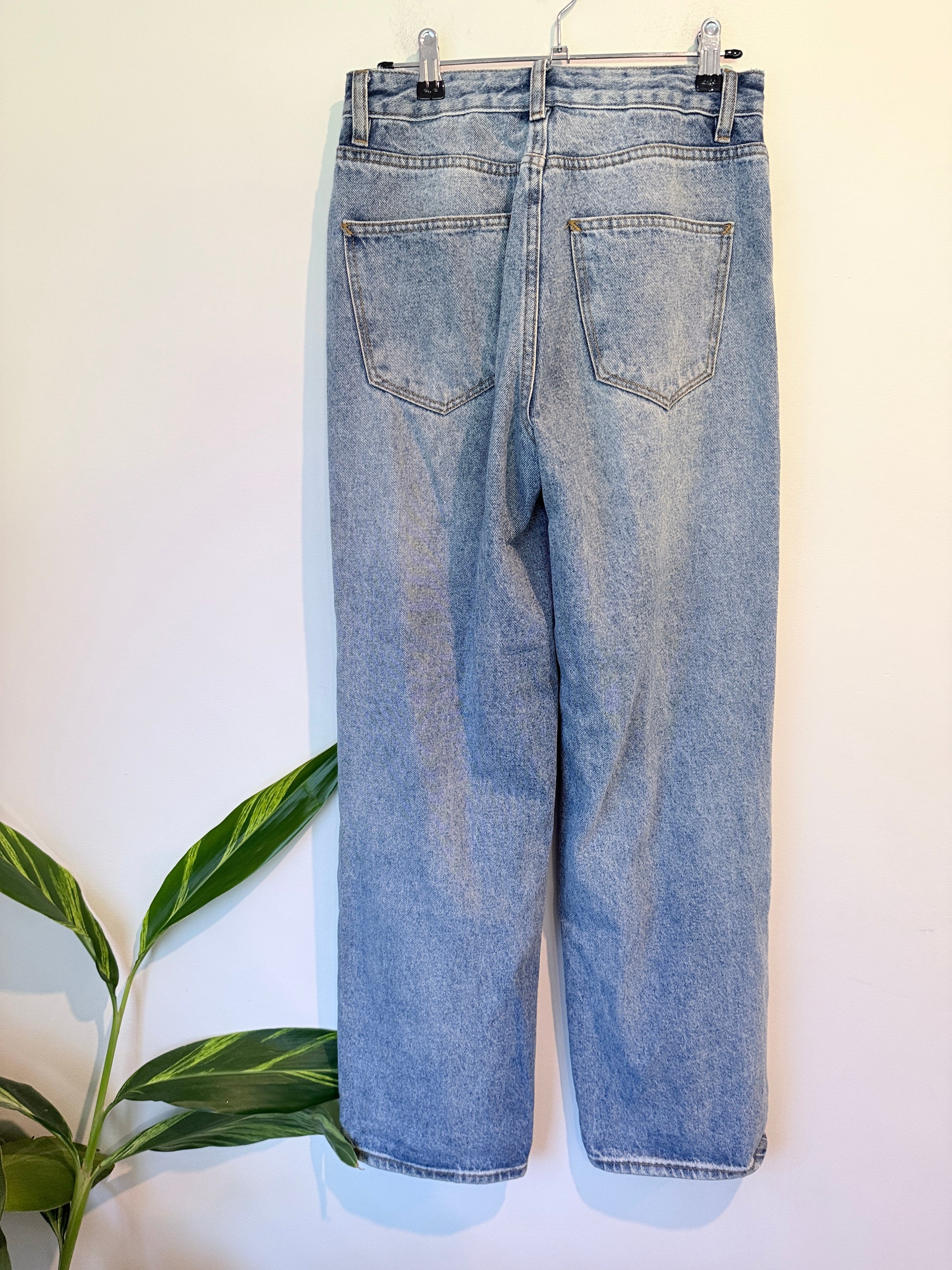 Tiger Mist. High-waisted Distressed Straight-leg Jeans Size S
