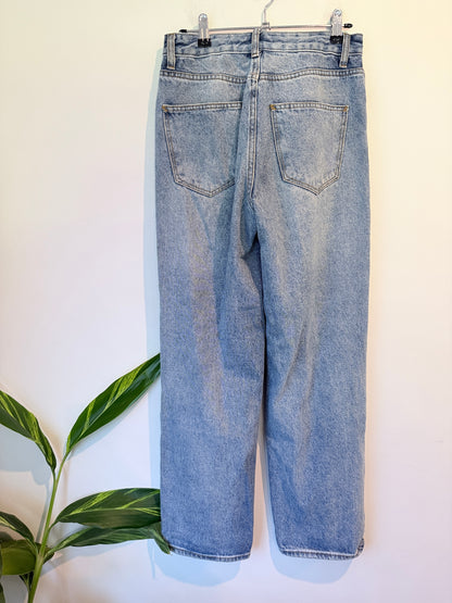 Tiger Mist. High-waisted Distressed Straight-leg Jeans Size S