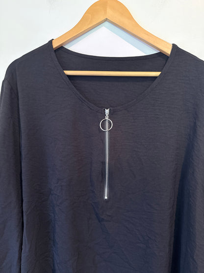 Brand Unknown Long-sleeve Half-zip Pullover Shirt Size 5XL | U/Arm to U/Arm 63cm