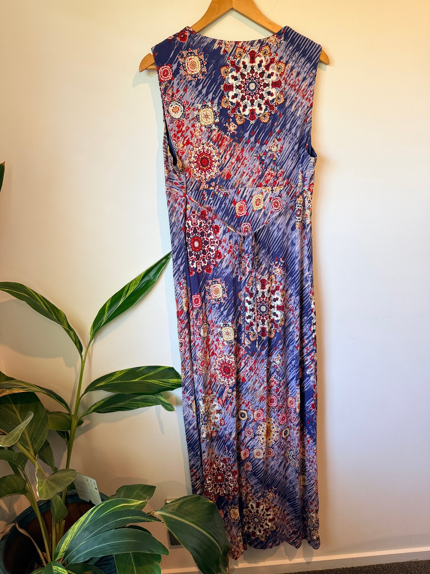 M & S Sleeveless Patterned Maxi Dress Size 20