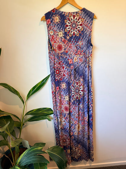 M & S Sleeveless Patterned Maxi Dress Size 20