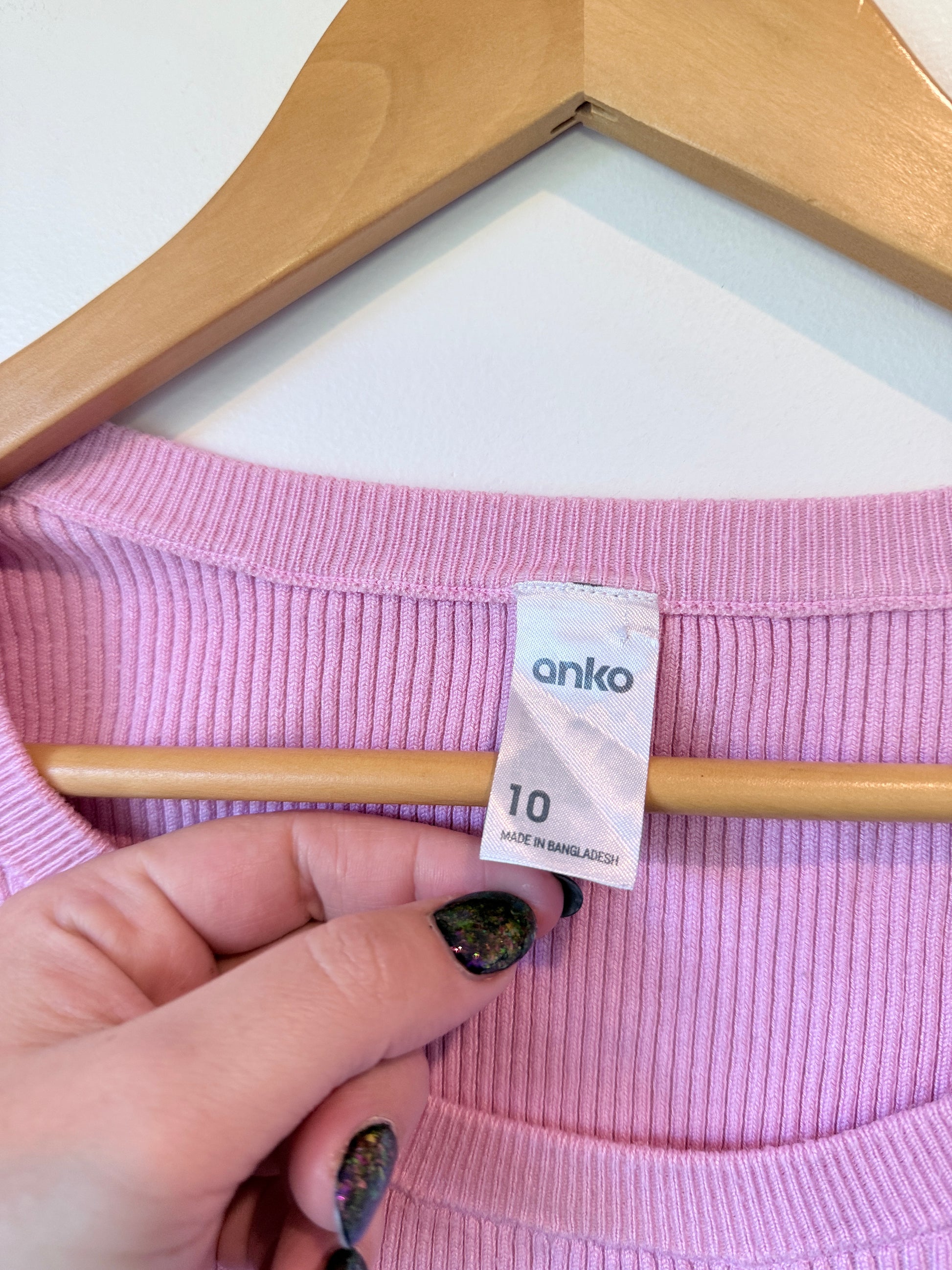Anko Ribbed Knit Cropped Sweater Size 10