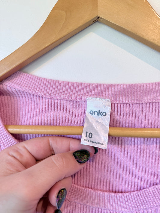 Anko Ribbed Knit Cropped Sweater Size 10