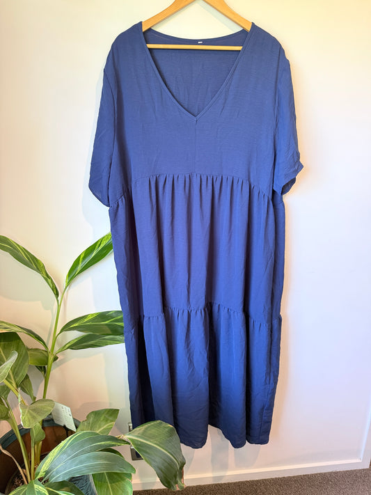 Brand Unknown V-neck Tiered Midi Dress Size U/Arm to U/Arm 71cm