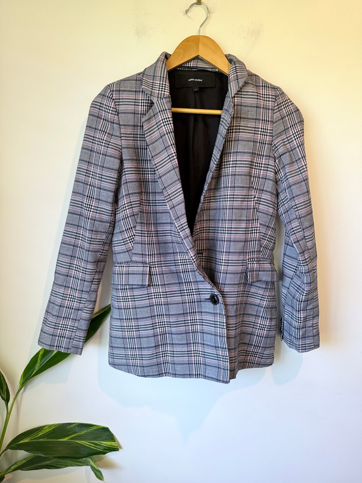 Vera Moda Plaid Blazer Size S