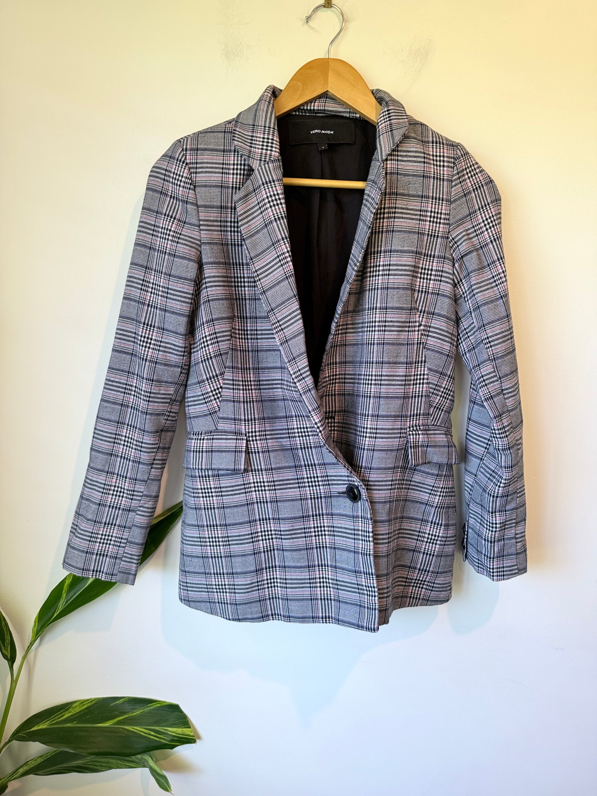 Vera Moda Plaid Blazer Size S