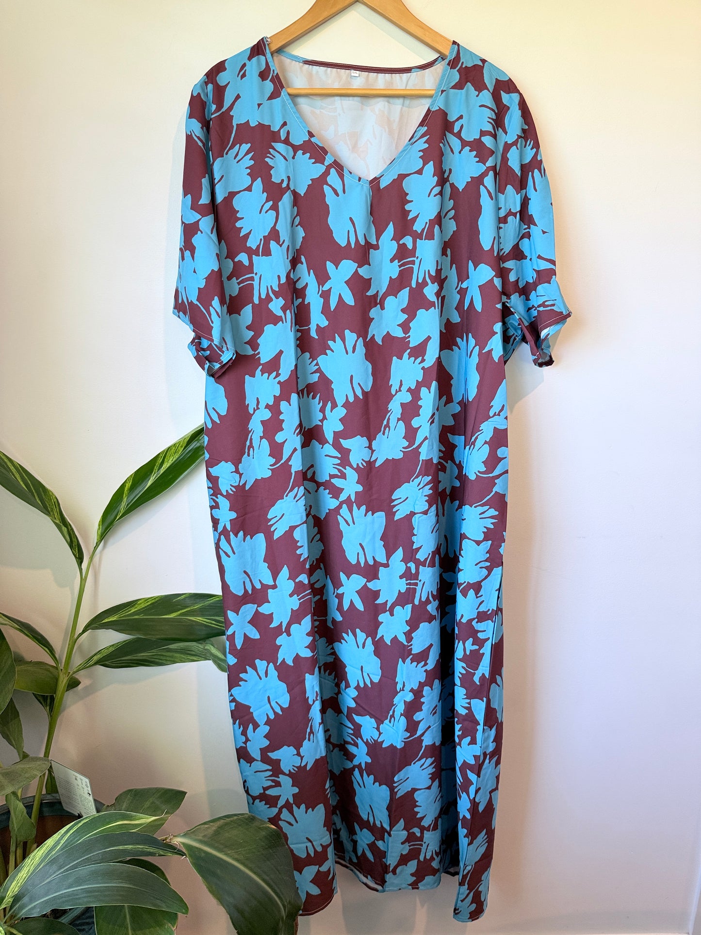 Brand Unknown Floral Printed Kaftan Dress Size 5XL | U/Arm to U/Arm 72cm