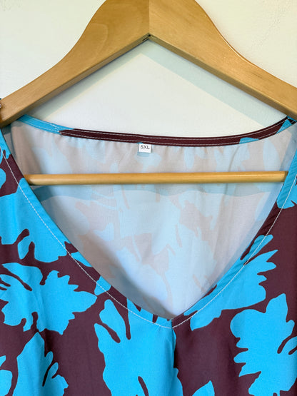 Brand Unknown Floral Printed Kaftan Dress Size 5XL | U/Arm to U/Arm 72cm