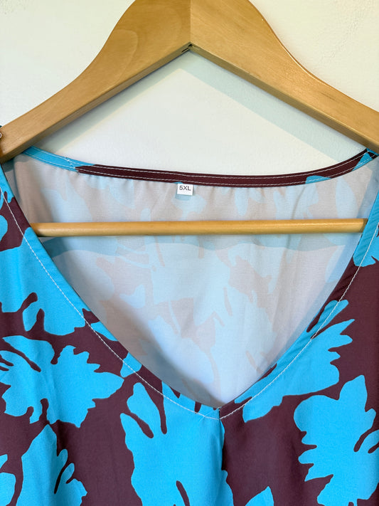 Brand Unknown Floral Printed Kaftan Dress Size 5XL | U/Arm to U/Arm 72cm