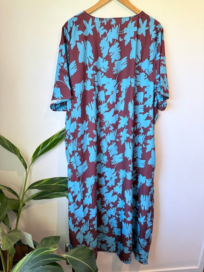 Brand Unknown Floral Printed Kaftan Dress Size 5XL | U/Arm to U/Arm 72cm