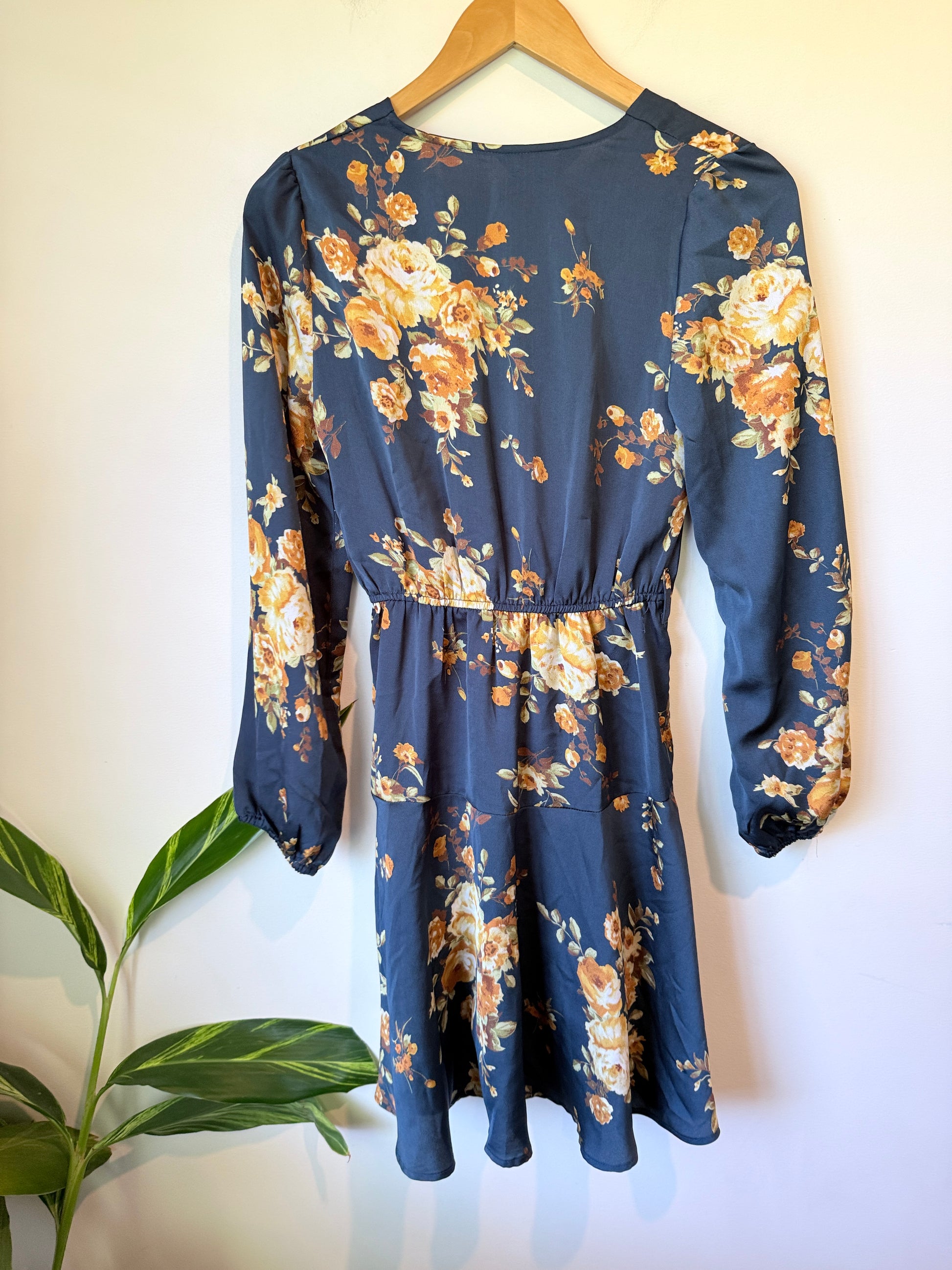 Pagani Floral Print Satin Wrap Dress Size 6