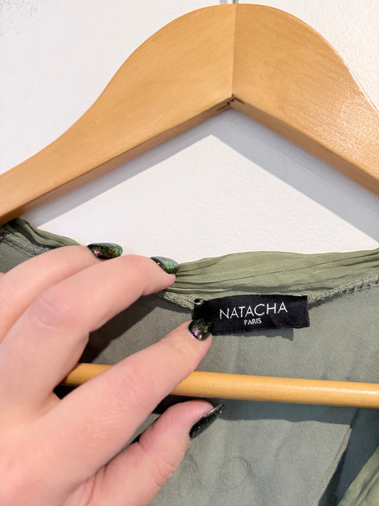 Natacha Relaxed-fit V-neck Top Size U/Arm to U/Arm 53cm