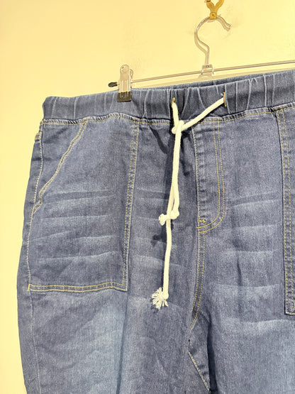 High Waist Pull-on Jogger Jeans Size U/Arm to U/Arm 53cm