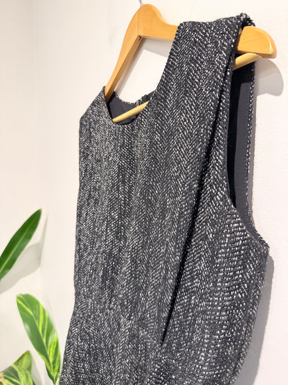 Fabric: Sleeveless Seamed Tweed Dress Size XL | U/Arm to U/Arm 50cm