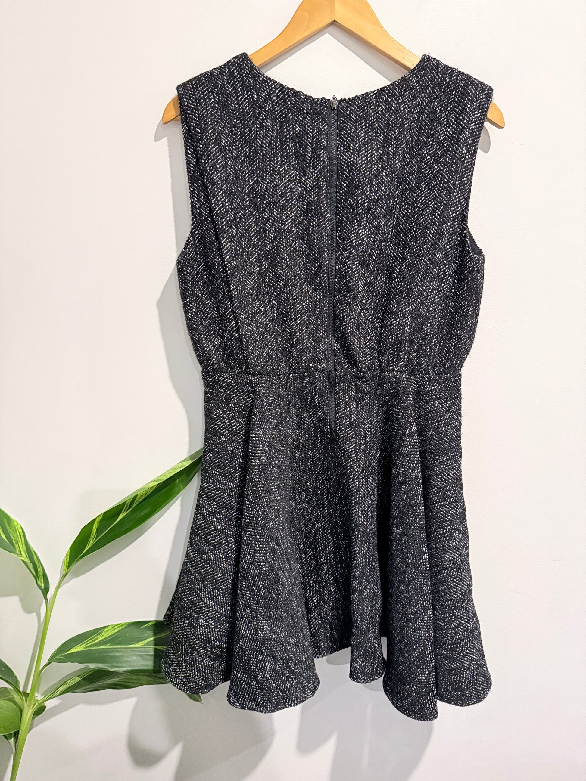 Fabric: Sleeveless Seamed Tweed Dress Size XL | U/Arm to U/Arm 50cm