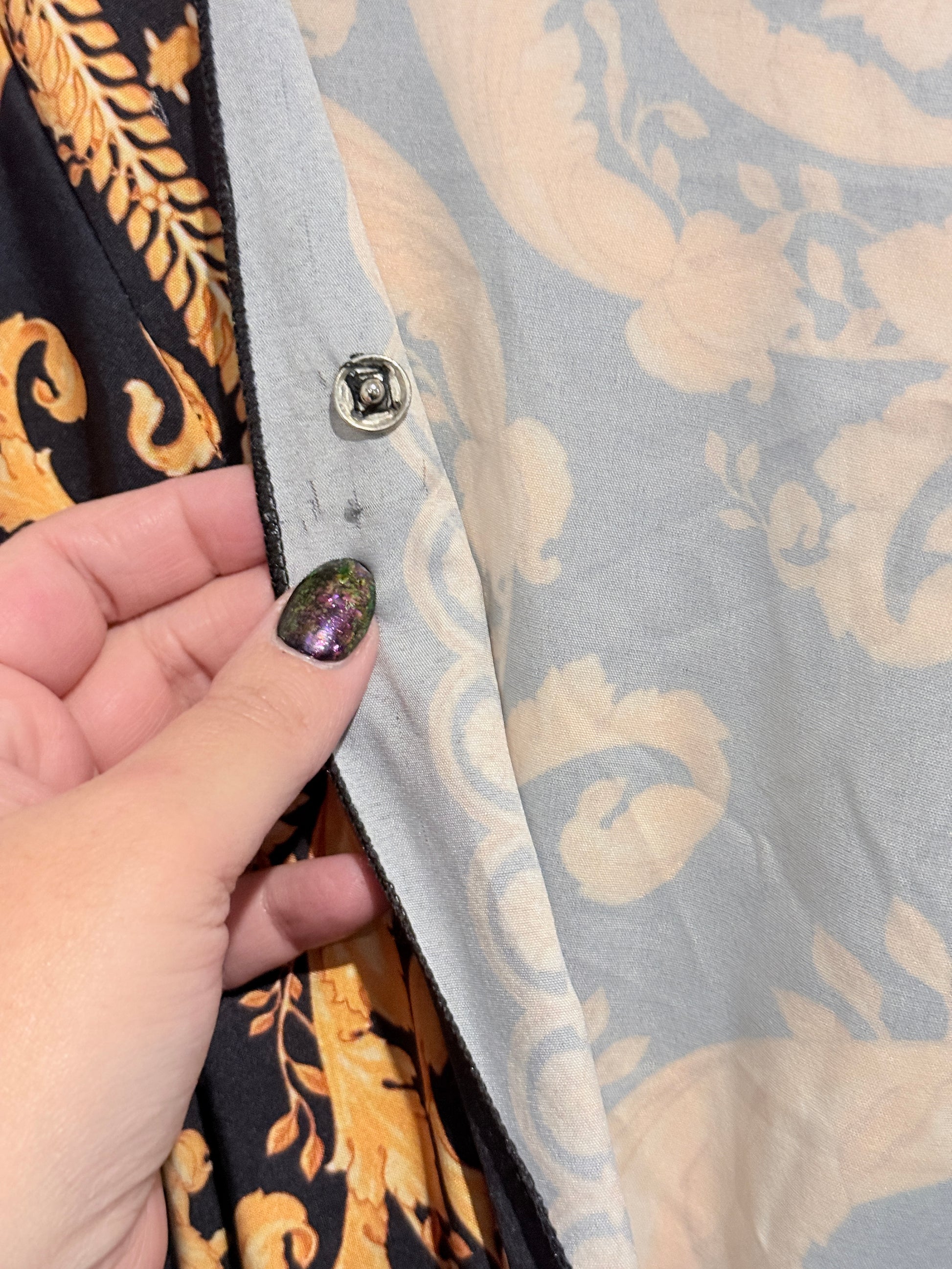 Brand Unknown Long-sleeve Baroque Maxi Dress Size U/Arm to U/Arm 48cm