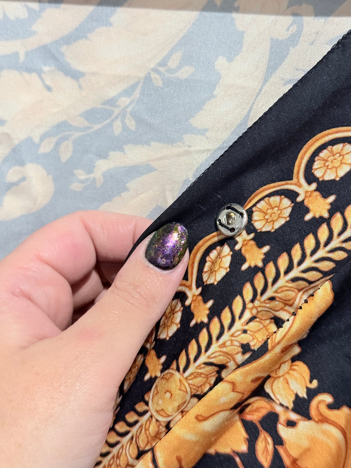 Brand Unknown Long-sleeve Baroque Maxi Dress Size U/Arm to U/Arm 48cm
