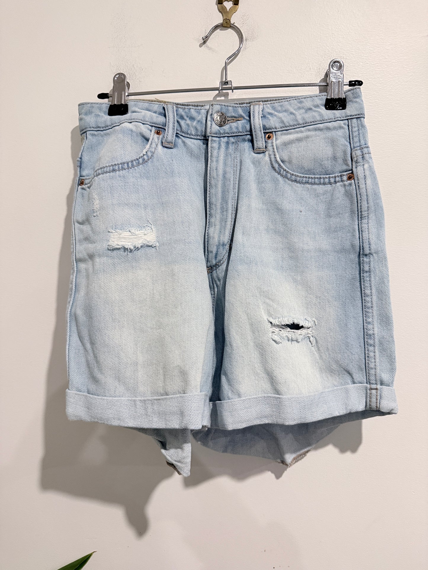 Lee High-waisted Distressed Denim Shorts Size 6