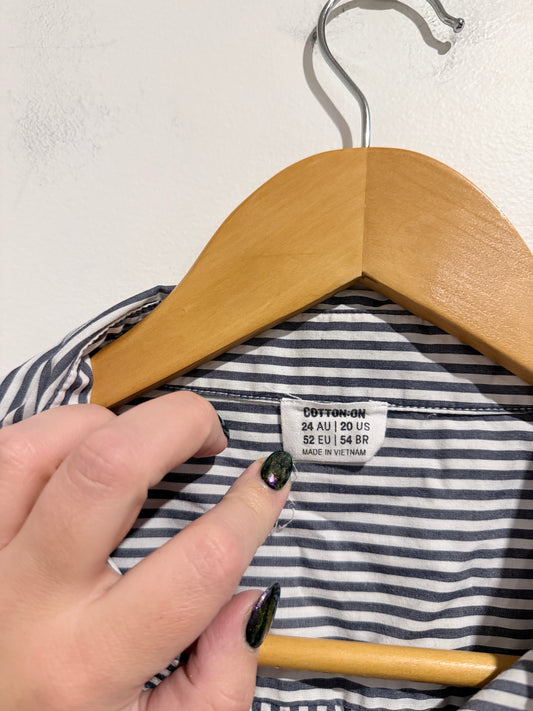 Cotton:on Striped Long-sleeve Shirt Size 24 | U/Arm to U/Arm 74cm