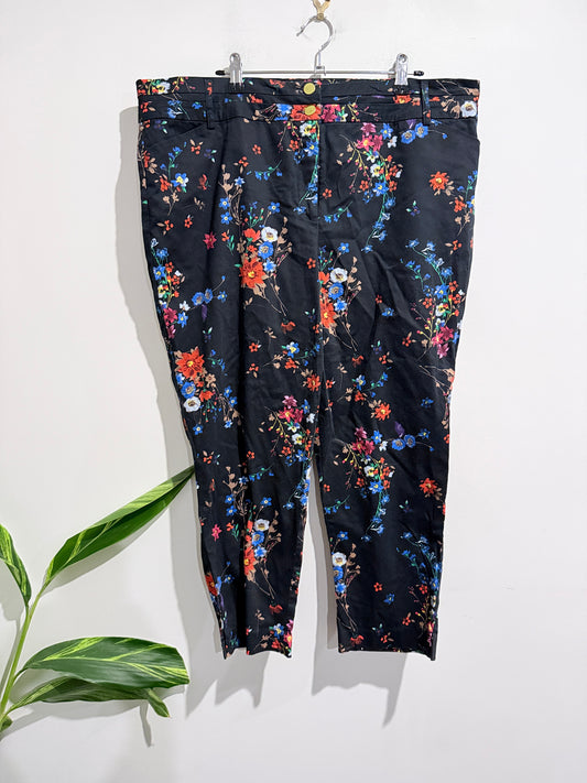 Crossroads Floral Print Cigarette Pants Size 18
