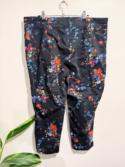 Crossroads Floral Print Cigarette Pants Size 18
