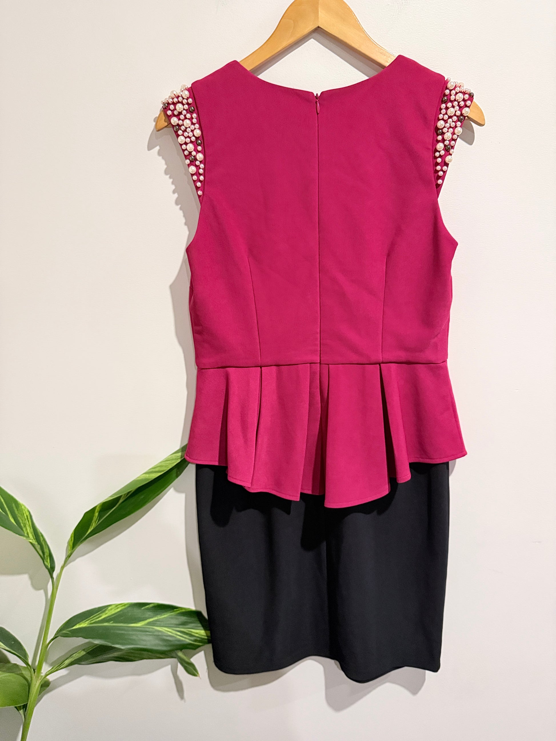 Mei Mei Peplum Colorblock Sheath Dress Size 14
