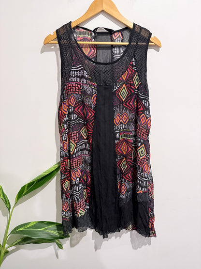Ella J Sleeveless Boho Tunic Dress Size 14