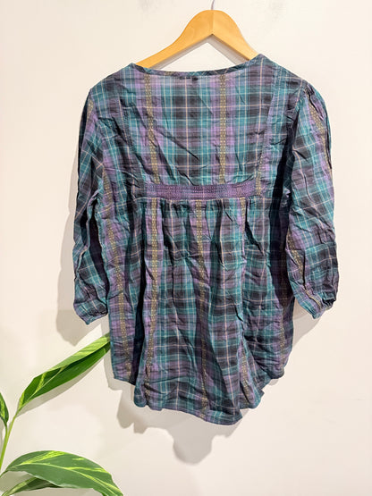 Levi's Plaid/Tartan Babydoll Blouse Size L | U/Arm to U/Arm 52cm