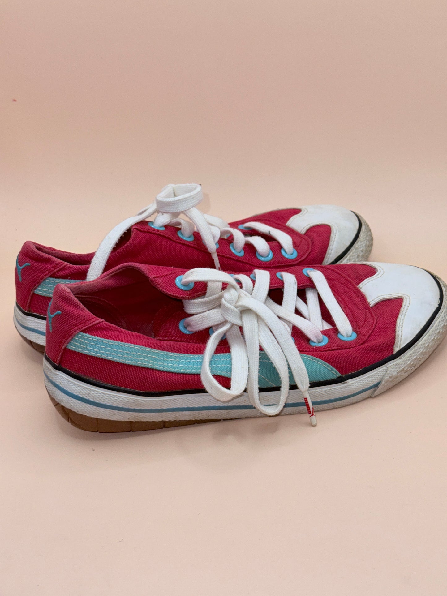 Puma Pink & Blue Canvas Sneakers – Women’s US 5 / UK 4