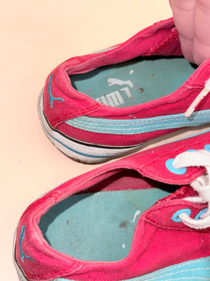 Puma Pink & Blue Canvas Sneakers – Women’s US 5 / UK 4