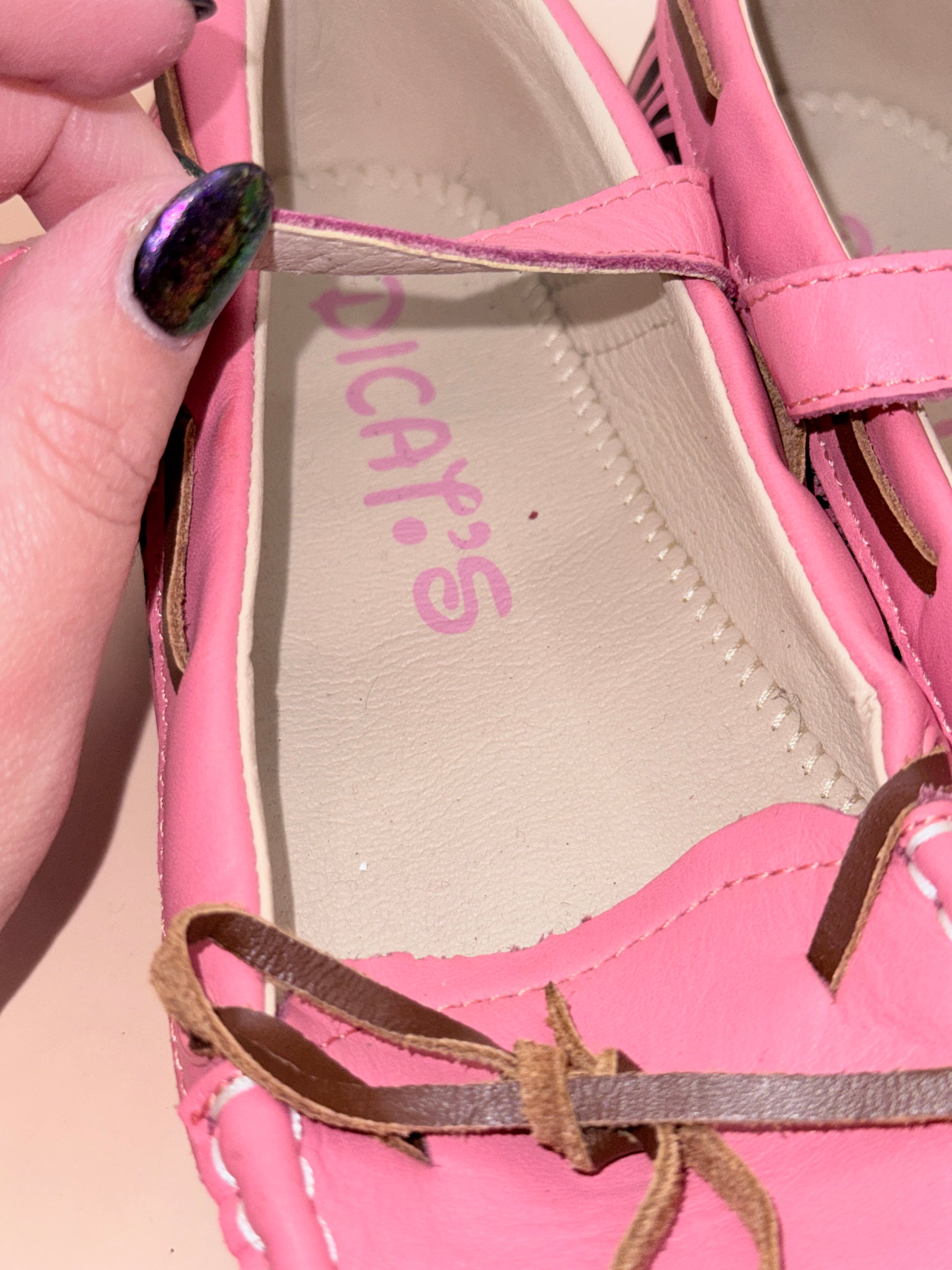 DICA.T’S Pink Zebra Mary Jane Flats – Girls Size 37