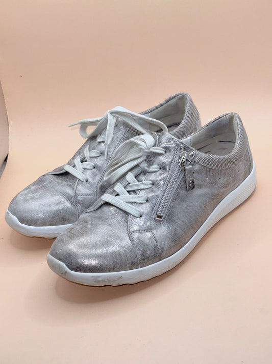 Waldläufer K-iris Metallic Zip Sneakers – Silver – Women’s Comfort Shoes